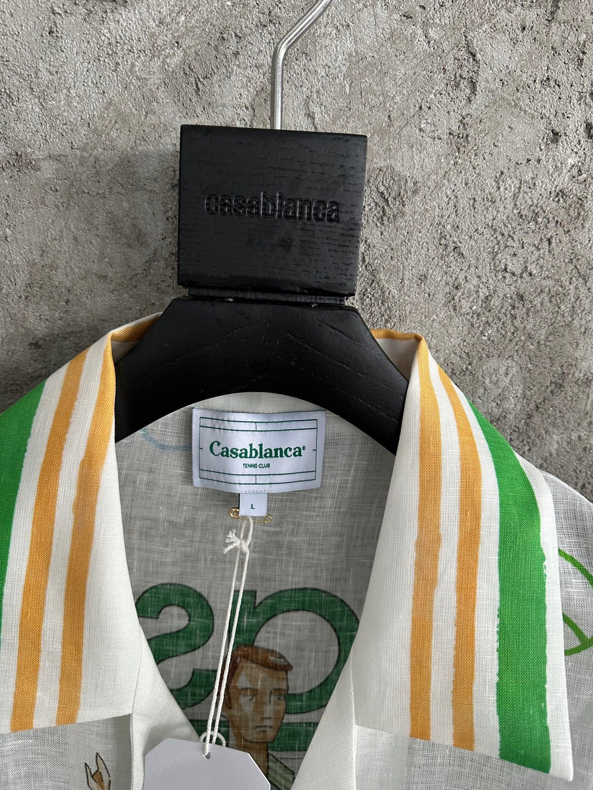 Tennis Print Seidenhemd – Herren
