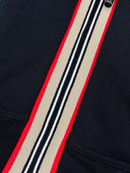 Navy Cotton Striped Placket Zip-Through - Men's