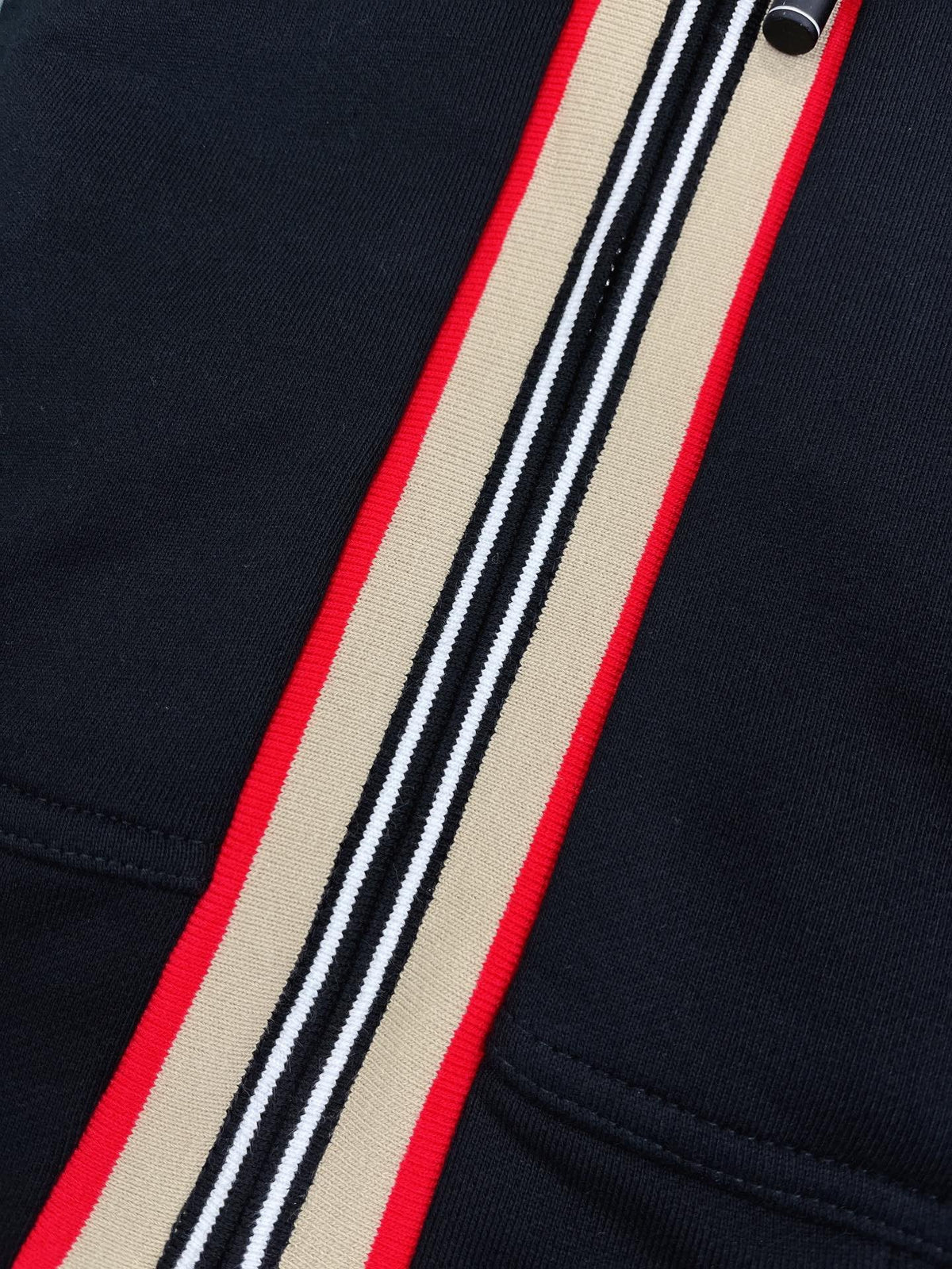 Navy Cotton Striped Placket Zip-Through - Men's