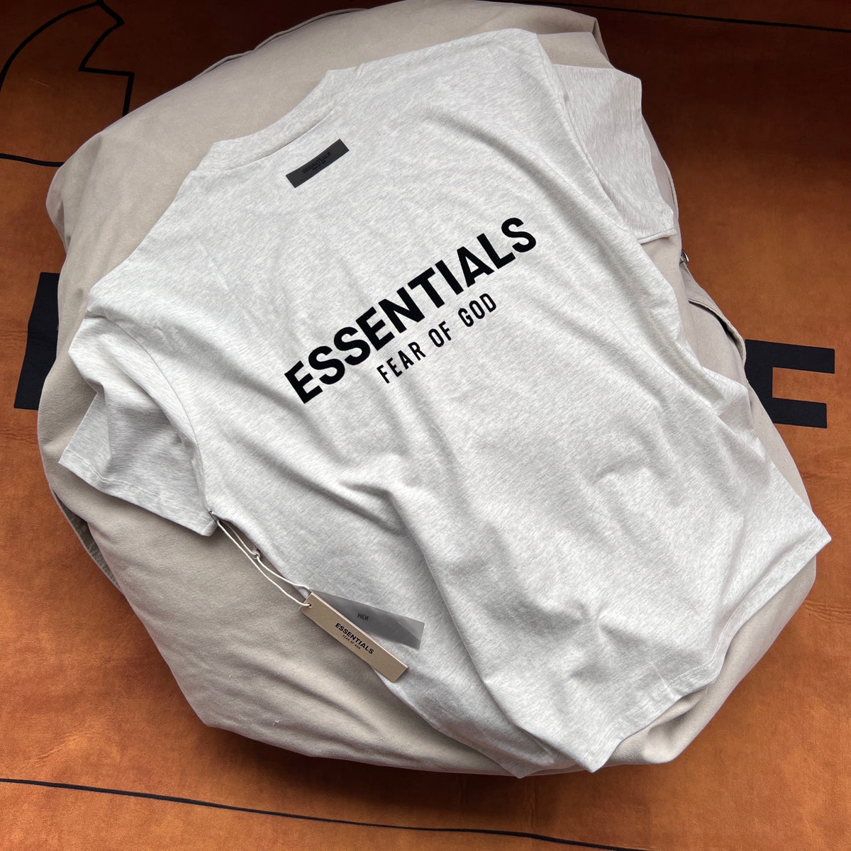 Graues Baumwoll-T-Shirt mit Logo-Print, Kurzarm – Herren