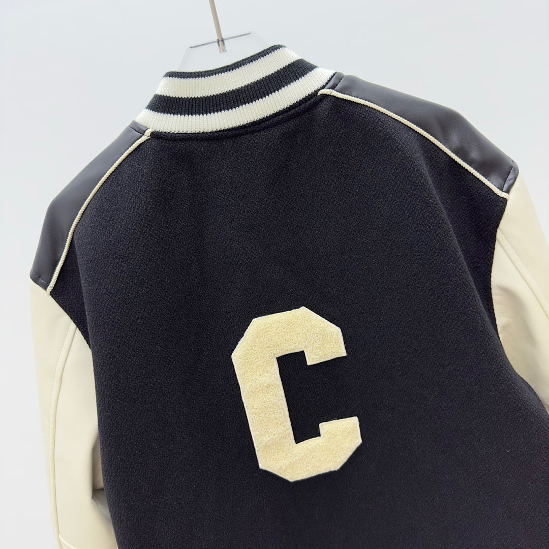 Black Wool Letter Varsity - Men's