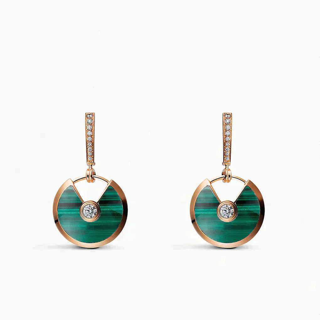 Amulette Earrings Small Malachite Rose Gold – LUX VERSE Luxury Designer Fashion Outlet