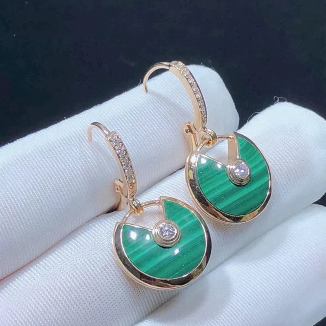 Amulette Earrings Small Malachite Rose Gold – LUX VERSE Luxury Designer Fashion Outlet