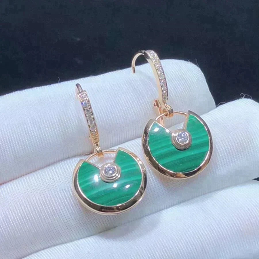 Amulette Earrings Small Malachite Rose Gold – LUX VERSE Luxury Designer Fashion Outlet