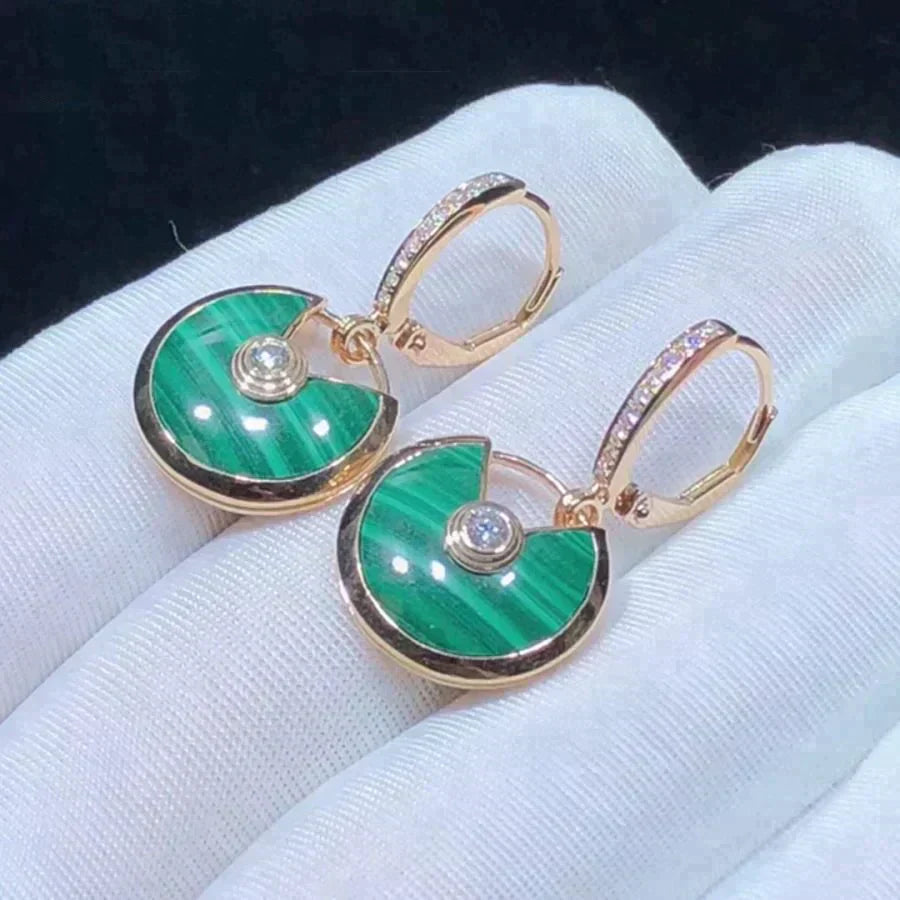 Amulette Earrings Small Malachite Rose Gold – LUX VERSE Luxury Designer Fashion Outlet