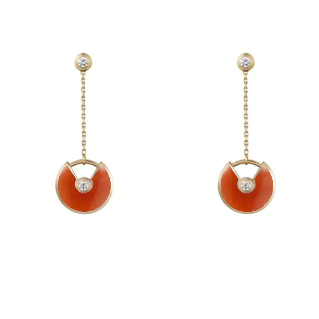 Amulette Drop Earrings Carnelian Rose Gold – LUX VERSE Luxury Designer Fashion Outlet