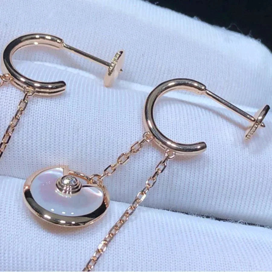 Amulette Double Drop Earrings Mop Onyx Rose Gold – LUX VERSE Luxury Designer Fashion Outlet