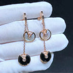 Amulette Double Drop Earrings Mop Onyx Rose Gold – LUX VERSE Luxury Designer Fashion Outlet
