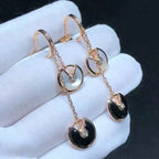 Amulette Double Drop Earrings Mop Onyx Rose Gold – LUX VERSE Luxury Designer Fashion Outlet