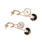Amulette Double Drop Earrings Mop Onyx Rose Gold – LUX VERSE Luxury Designer Fashion Outlet