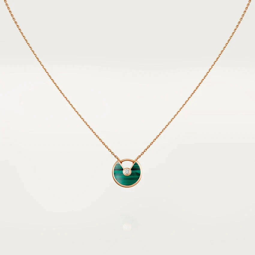 Amulette Rose Gold Malachite Necklace – LUX VERSE Luxury Designer Fashion Outlet