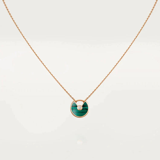 AMULETTE ROSE GOLD MALACHITE NECKLACE