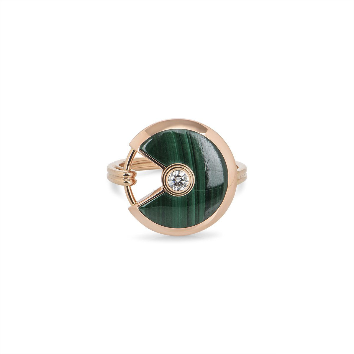 Amulette Malachite Light Ring Pink Gold Diamond – LUX VERSE Luxury Designer Fashion Outlet