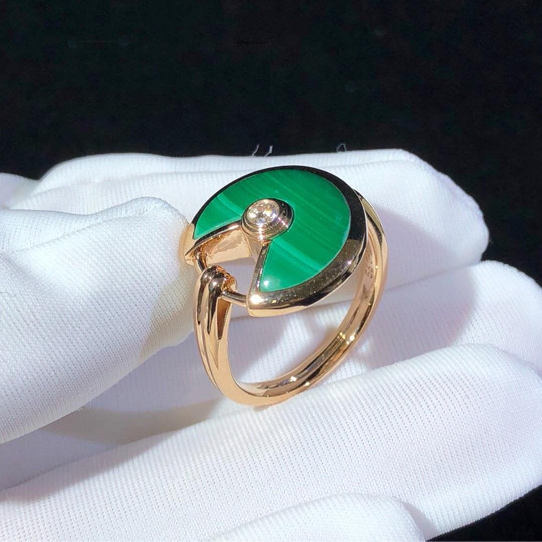 Amulette Malachite Light Ring Pink Gold Diamond – LUX VERSE Luxury Designer Fashion Outlet