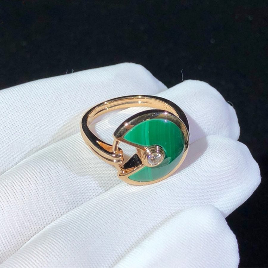 Amulette Malachite Light Ring Pink Gold Diamond – LUX VERSE Luxury Designer Fashion Outlet