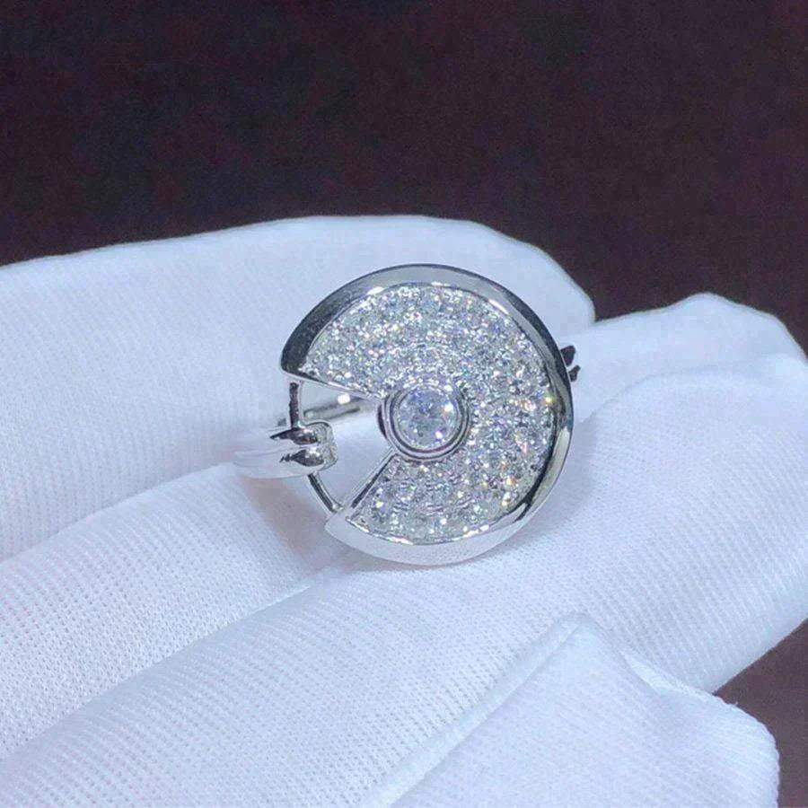 Amulette Ring Silver Full Diamond – LUX VERSE Luxury Designer Fashion Outlet