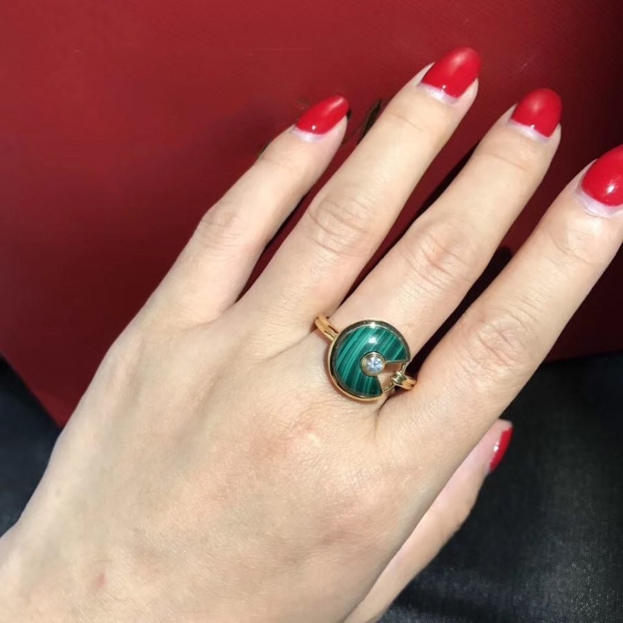 Amulette Malachite Dark Ring Gold Diamond – LUX VERSE Luxury Designer Fashion Outlet