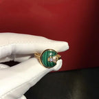 Amulette Malachite Dark Ring Gold Diamond – LUX VERSE Luxury Designer Fashion Outlet