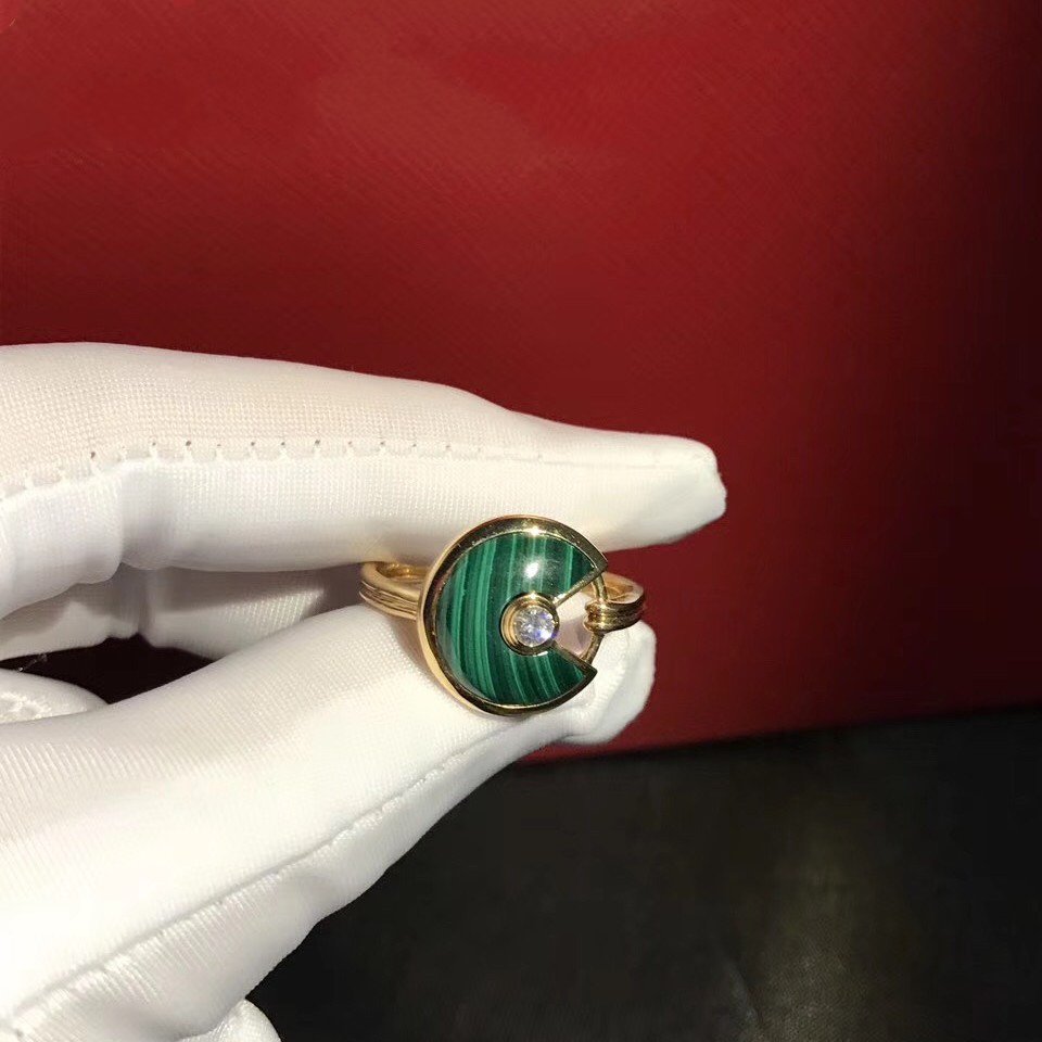 Amulette Malachite Dark Ring Gold Diamond – LUX VERSE Luxury Designer Fashion Outlet