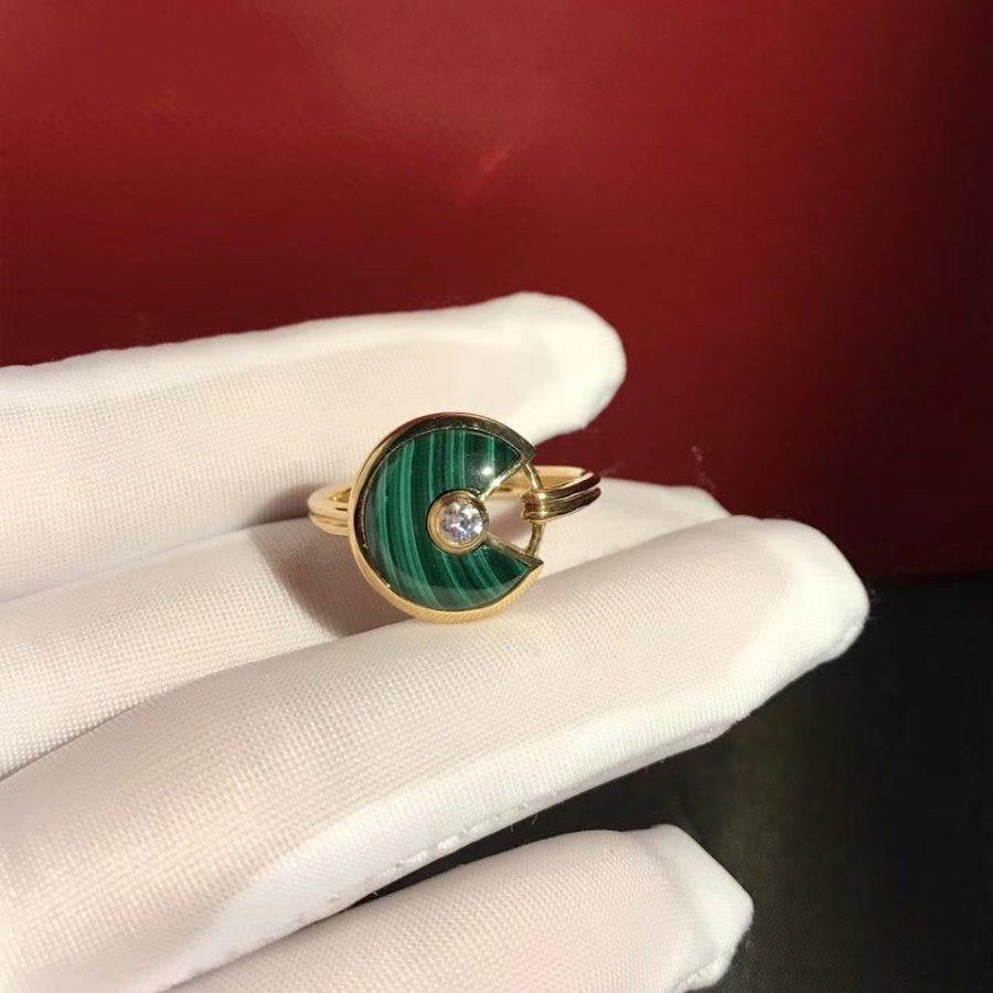 Amulette Malachite Dark Ring Gold Diamond – LUX VERSE Luxury Designer Fashion Outlet