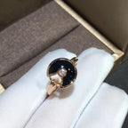 Amulette Onyx Ring Rose Gold Diamond – LUX VERSE Luxury Designer Fashion Outlet