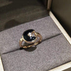 Amulette Onyx Ring Rose Gold Diamond – LUX VERSE Luxury Designer Fashion Outlet