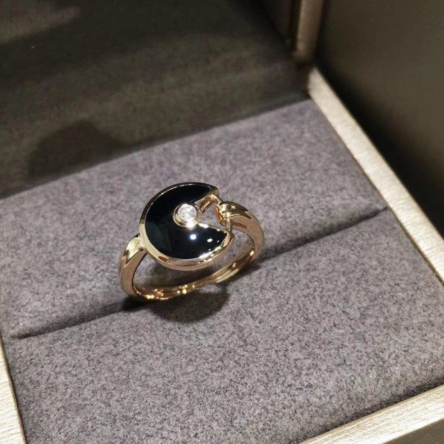 Amulette Onyx Ring Rose Gold Diamond – LUX VERSE Luxury Designer Fashion Outlet