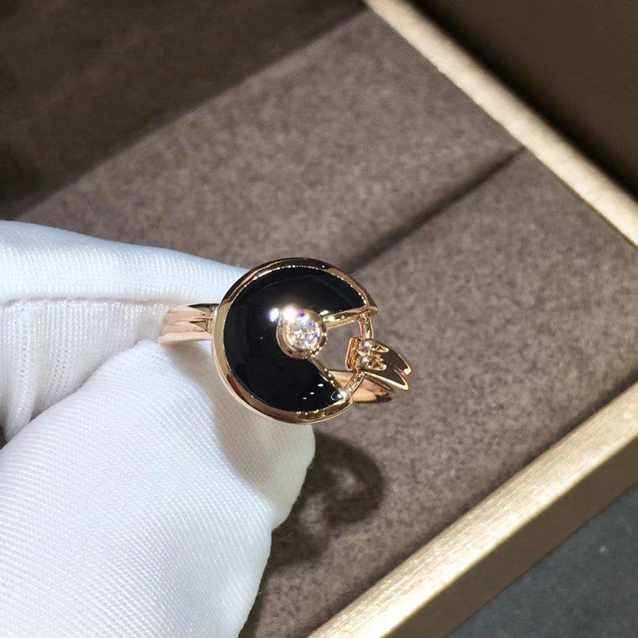 Amulette Onyx Ring Rose Gold Diamond – LUX VERSE Luxury Designer Fashion Outlet
