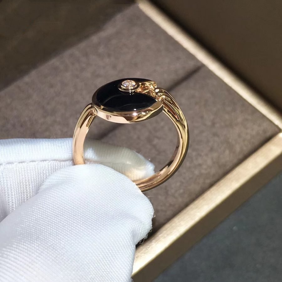 Amulette Onyx Ring Rose Gold Diamond – LUX VERSE Luxury Designer Fashion Outlet