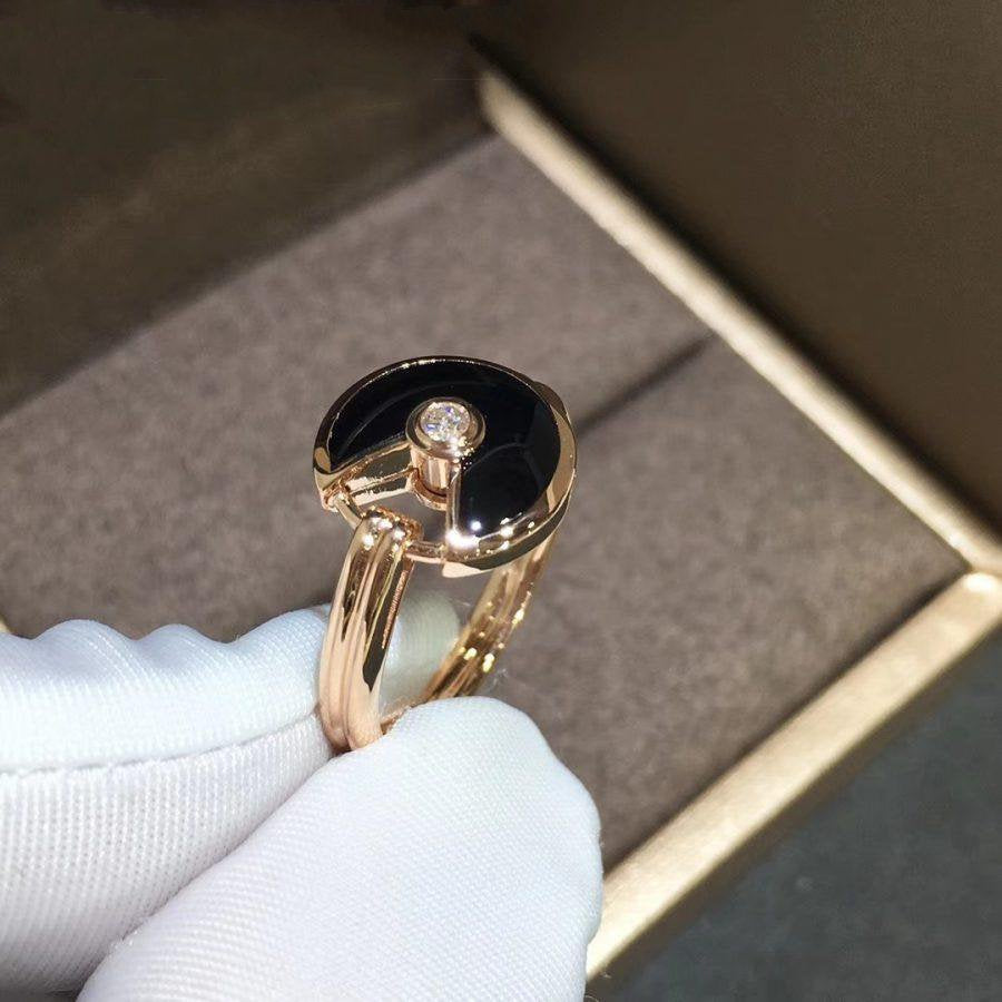 Amulette Onyx Ring Rose Gold Diamond – LUX VERSE Luxury Designer Fashion Outlet