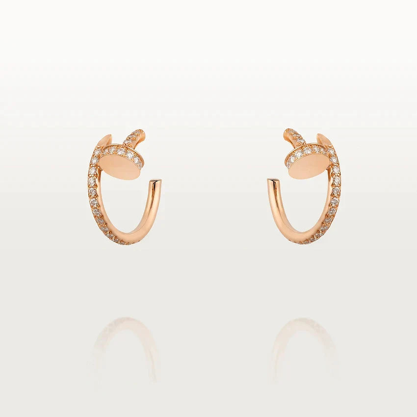 Juste Earrings 12.75mm  Diamond Rose Gold – LUX VERSE Luxury Designer Fashion Outlet