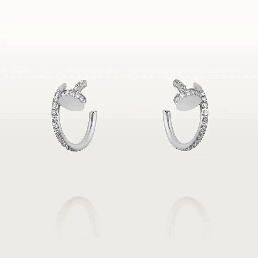 Juste Earrings 12.75mm Silver Diamond – LUX VERSE Luxury Designer Fashion Outlet