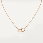 Love Necklace Rose Gold and Silver Diamond – LUX VERSE Luxury Designer Fashion Outlet