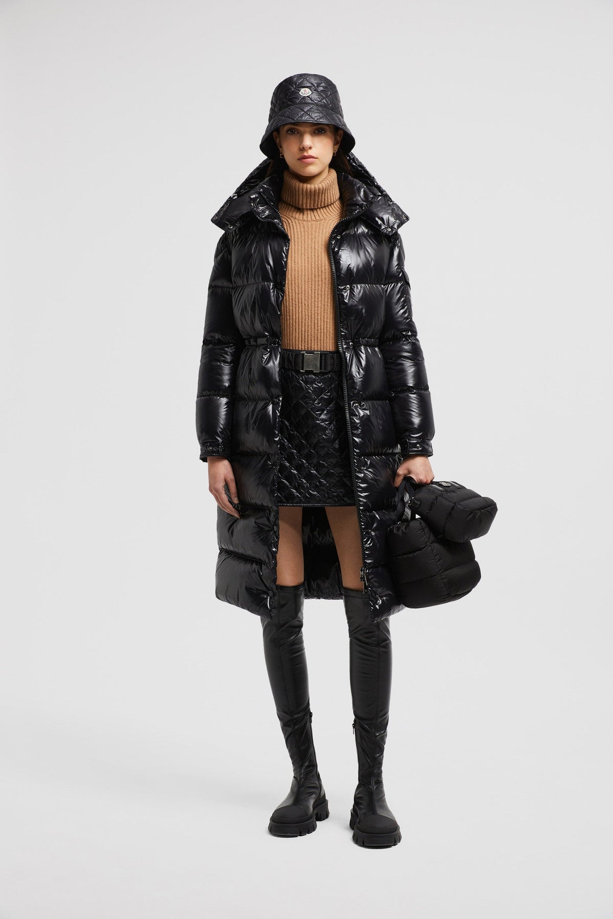 Cavettaz Long Down Jacket – the long puffer is crafted from nylon laqué, an instantly recognizable brand – LUX VERSE Luxury Designer Fashion Outlet