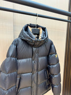 Dark Blue and Black Puffer Jacket - Men's