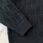 Schwarzer Rollkragenpullover aus Wolle mit Zopfmuster – Herren