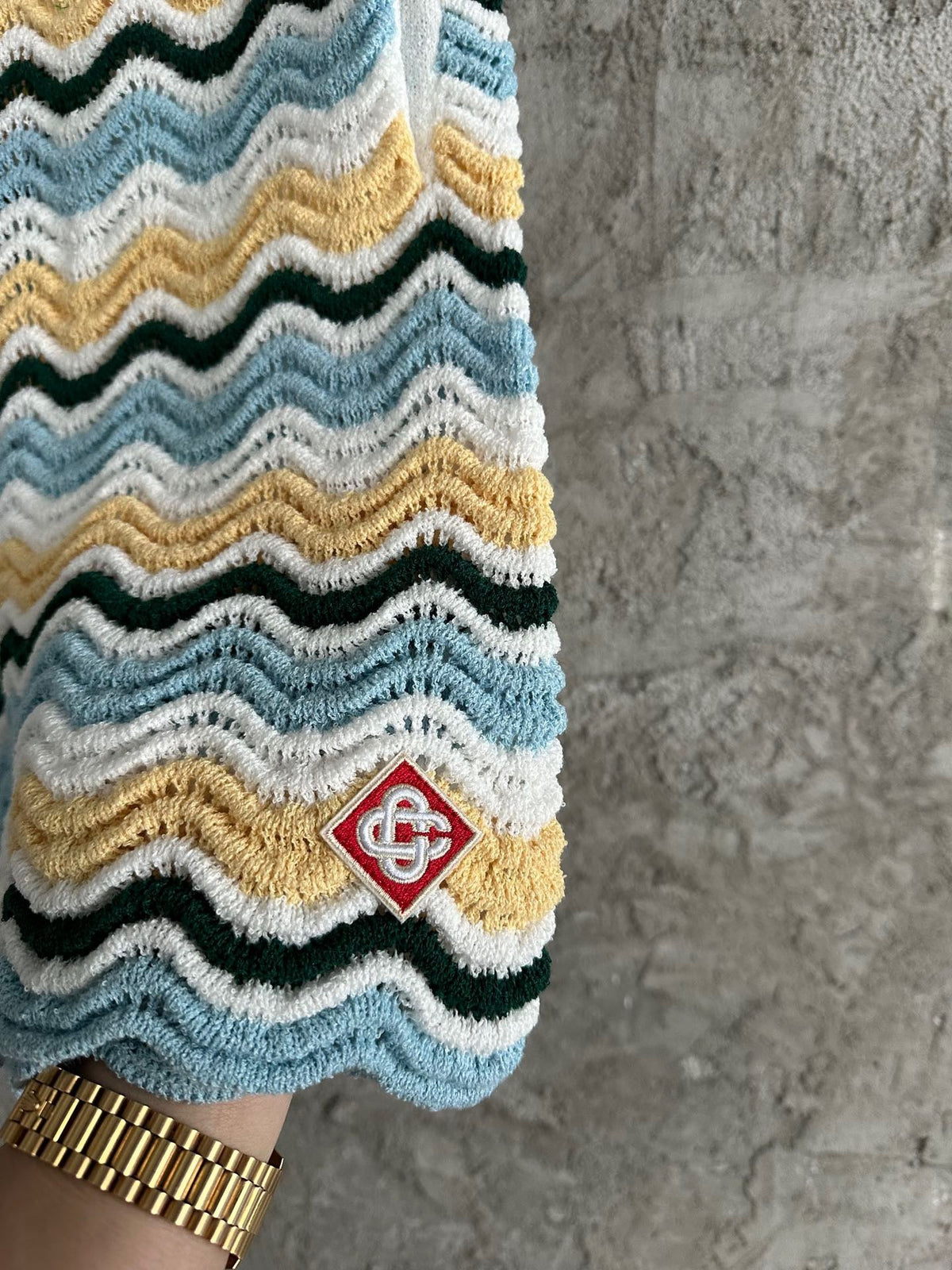 Multicolour Chevron Knit Shorts - Men's