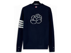 4-Bar Cardigan Navy Knit - Men's
