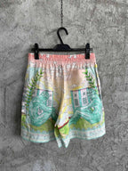Scenic Print Silk Shorts - Men's