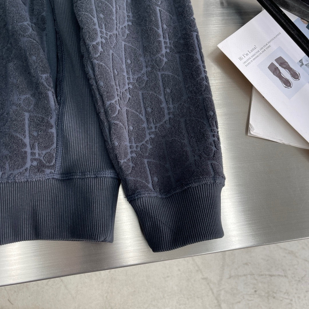 Schwarze Baumwolljacke mit Reißverschluss – Herren