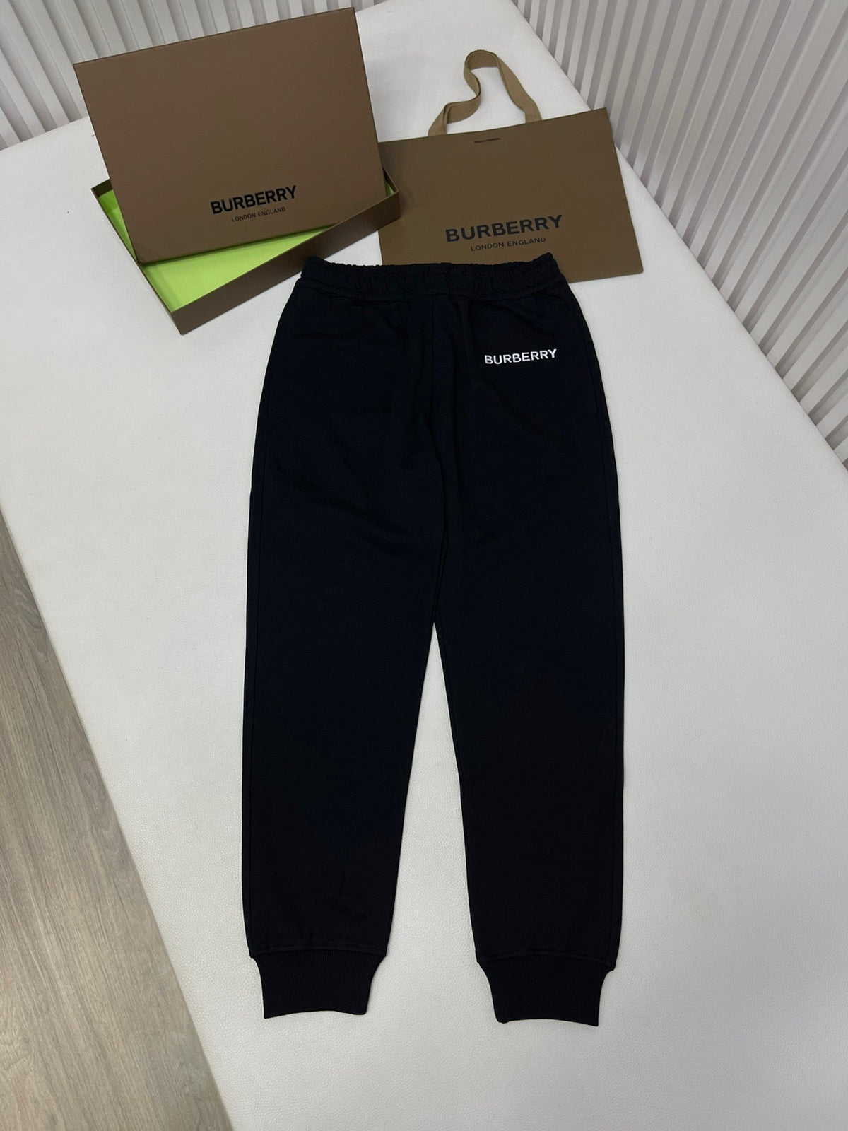 Black Cotton Text Logo Joggers - Men's