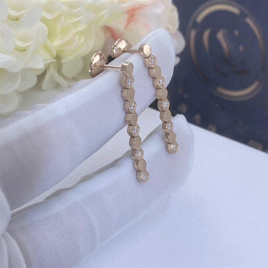 Bee Love Rose Gold Diamond Long Earrings – LUX VERSE Luxury Designer Fashion Outlet