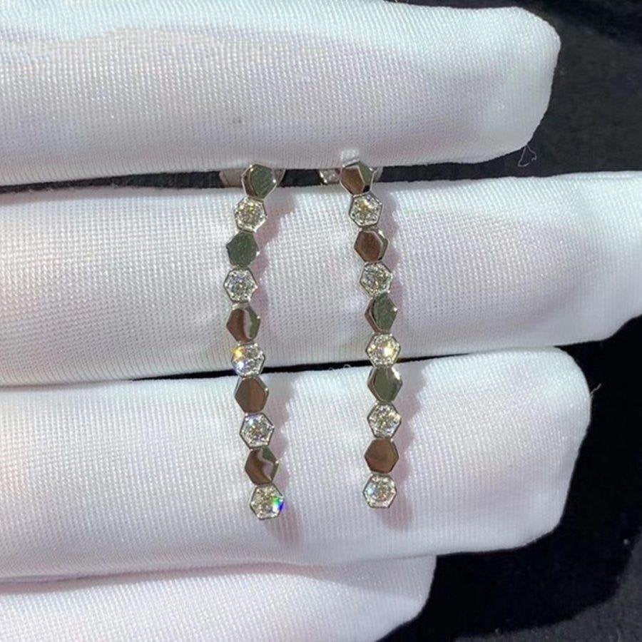 Bee Love Silver Diamond Long Earrings – LUX VERSE Luxury Designer Fashion Outlet