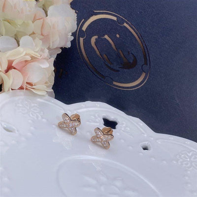 JEUX DE ROSE GOLD DIAMOND EARRINGS - LUX VERSE - Luxury designer fashion outlet