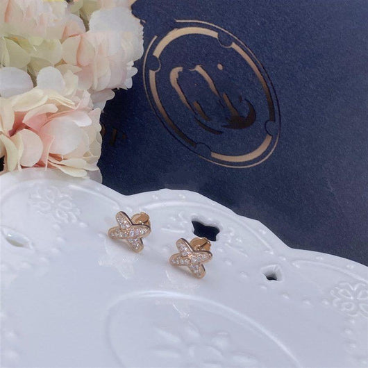 JEUX DE ROSE GOLD DIAMOND EARRINGS - LUX VERSE - Luxury designer fashion outlet