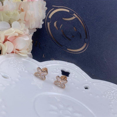 JEUX DE ROSE GOLD DIAMOND EARRINGS - LUX VERSE - Luxury designer fashion outlet
