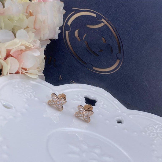 JEUX DE ROSE GOLD DIAMOND EARRINGS - LUX VERSE - Luxury designer fashion outlet