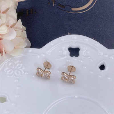 JEUX DE ROSE GOLD DIAMOND EARRINGS - LUX VERSE - Luxury designer fashion outlet