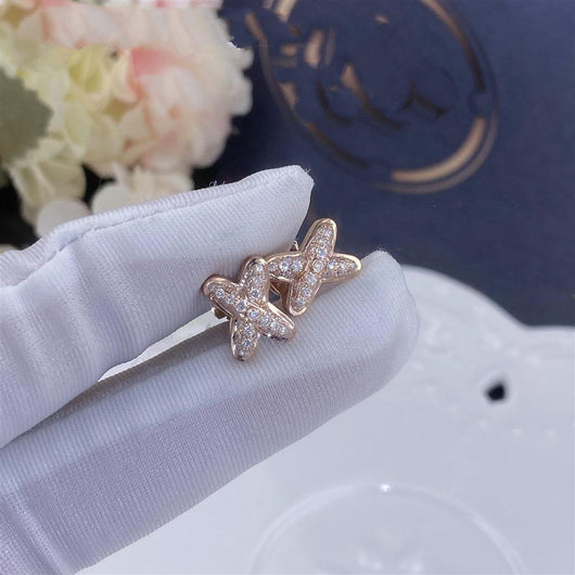 JEUX DE ROSE GOLD DIAMOND EARRINGS - LUX VERSE - Luxury designer fashion outlet
