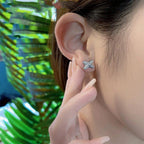 Jeux De Silver Diamond Earrings – LUX VERSE Luxury Designer Fashion Outlet
